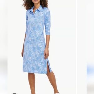 Vineyard Vine Sankaty Margo Midi Shirt NWOT Blue Side Slits Dress Size XS